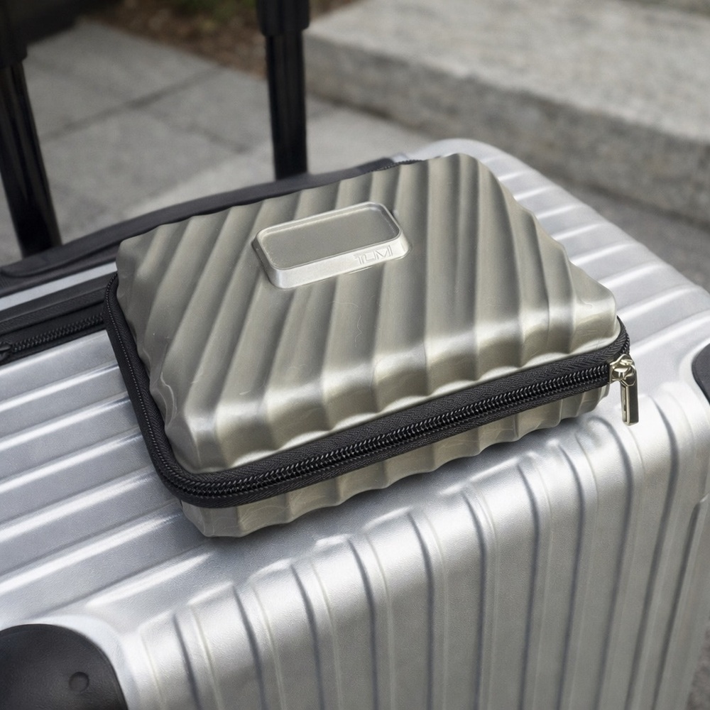 TUMI for Delta Hard Shell Travel Case Gray Zip Pouch